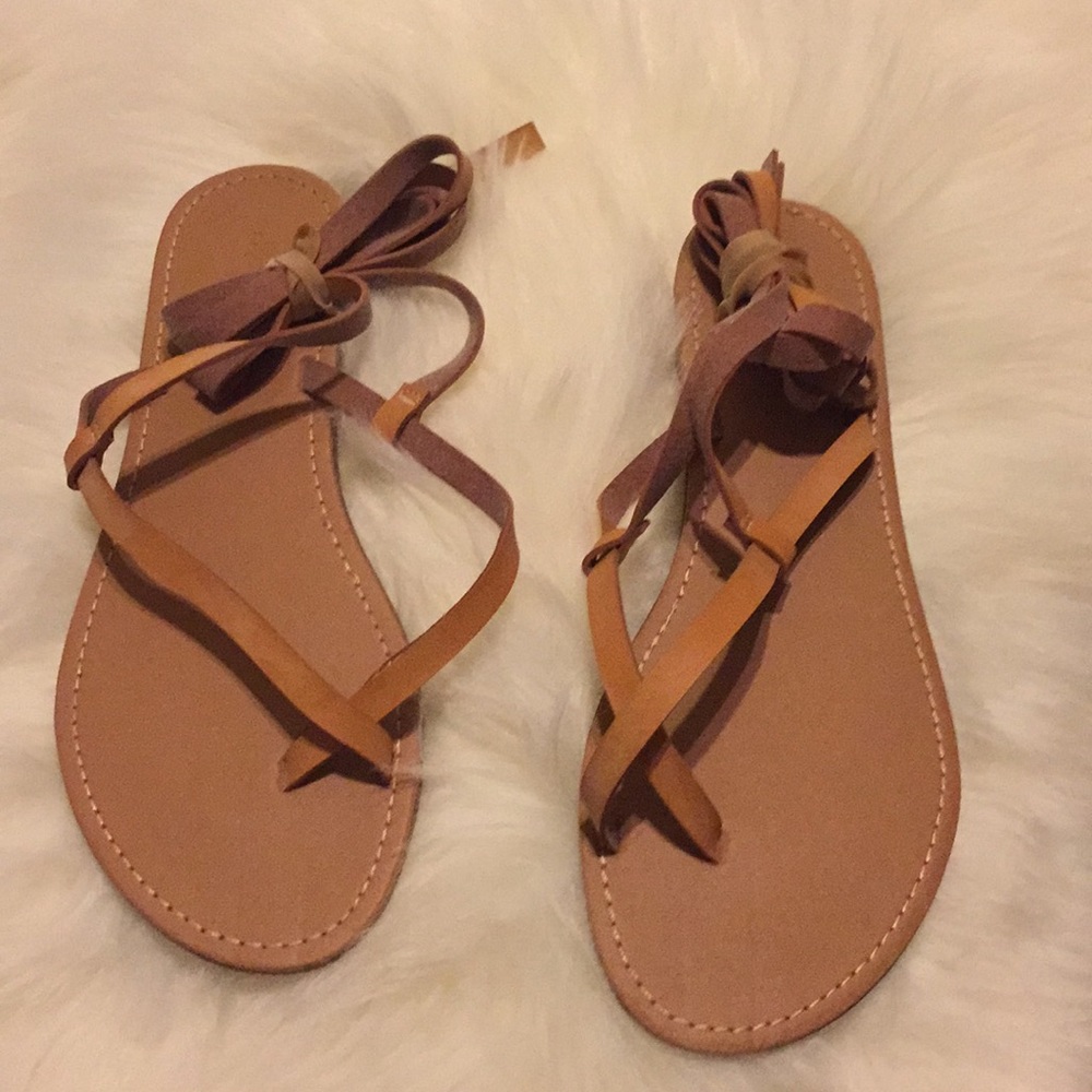 Strappy flats.